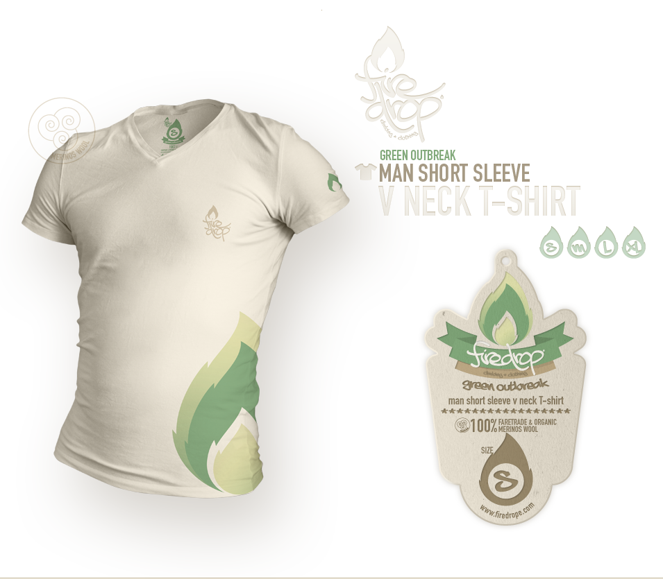 green outbreak | man short sleeve v neck tshirt