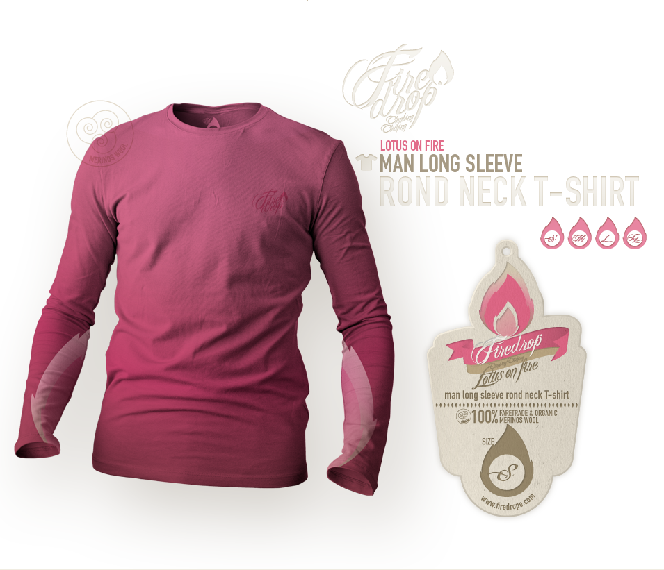 lotus on fire | man long sleeve rond neck tshirt